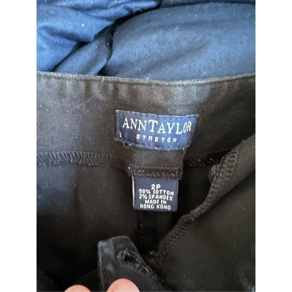 Ann Taylor black cotton stretch 2P - Picture 2 of 3